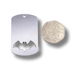Aluminium Dog Tag Blank with Bat Cut Out – 50mm x 25mm, 2mm Thick