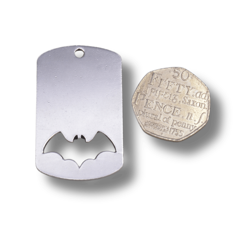 Metal Blanks UK - Aluminium Dog Tag with Bat Cut Out