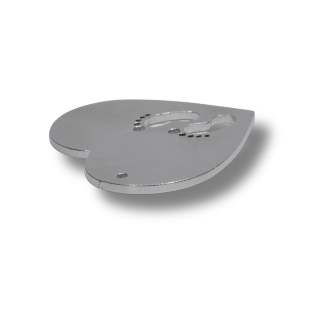 Metal Blanks UK - Aluminium Heart Stamping Blank with Feet Cut Out